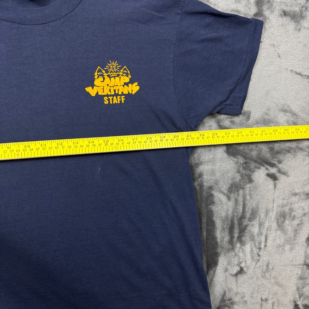 College Lane T-Shirt Mens XL Navy Camp Veritans Staff Vintage USA Made 50/50 - Picture 6 of 7